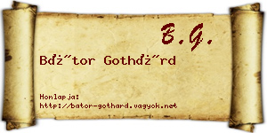 Bátor Gothárd névjegykártya